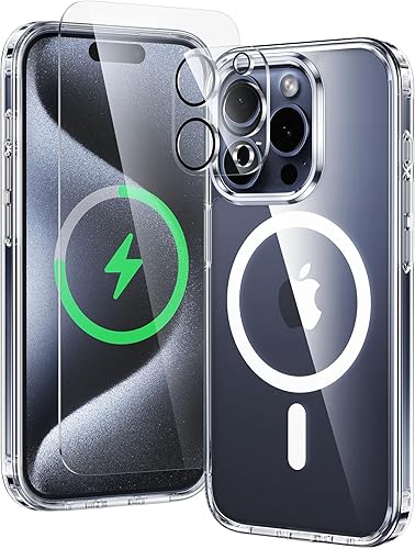 Miniatura 922 de Fntcase Funda para iPhone 15 Plus y 14 Plus de 6.7 pulgadas, magnética, a prueba de golpes de grado militar, antiamarilleo, delgada, protectora