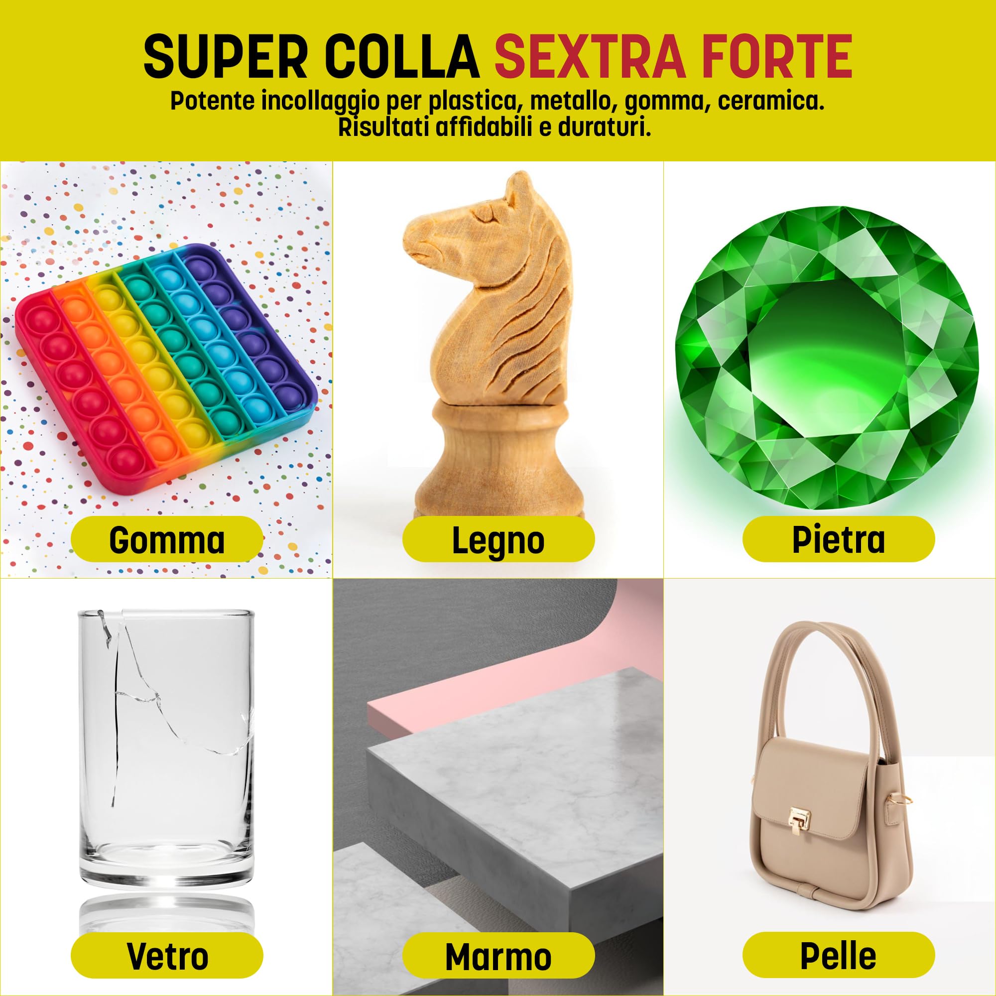 Wolfix Colla Cianoacrilica 50gr – Adesivo Istantaneo Colla Forte per Plastica, Legno, Metallo e Ceramica – Super Attack Extra Forte per Riparazioni Professionali e Fissaggi Precisi