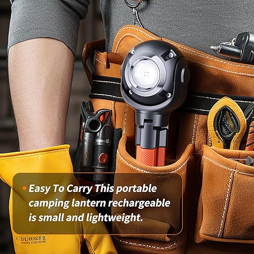 Miniatura 5 de Linterna de campamento, luces de campamento recargables para exteriores, linterna LED con 6 modos de luz, luces de trabajo, linterna de linterna,