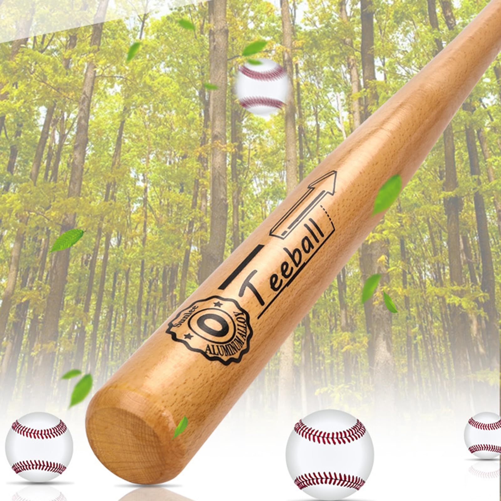 Mazza da Baseball in Legno Duro per Professionisti - Bastone per Allenamento e Competizione con Accessori Professionali