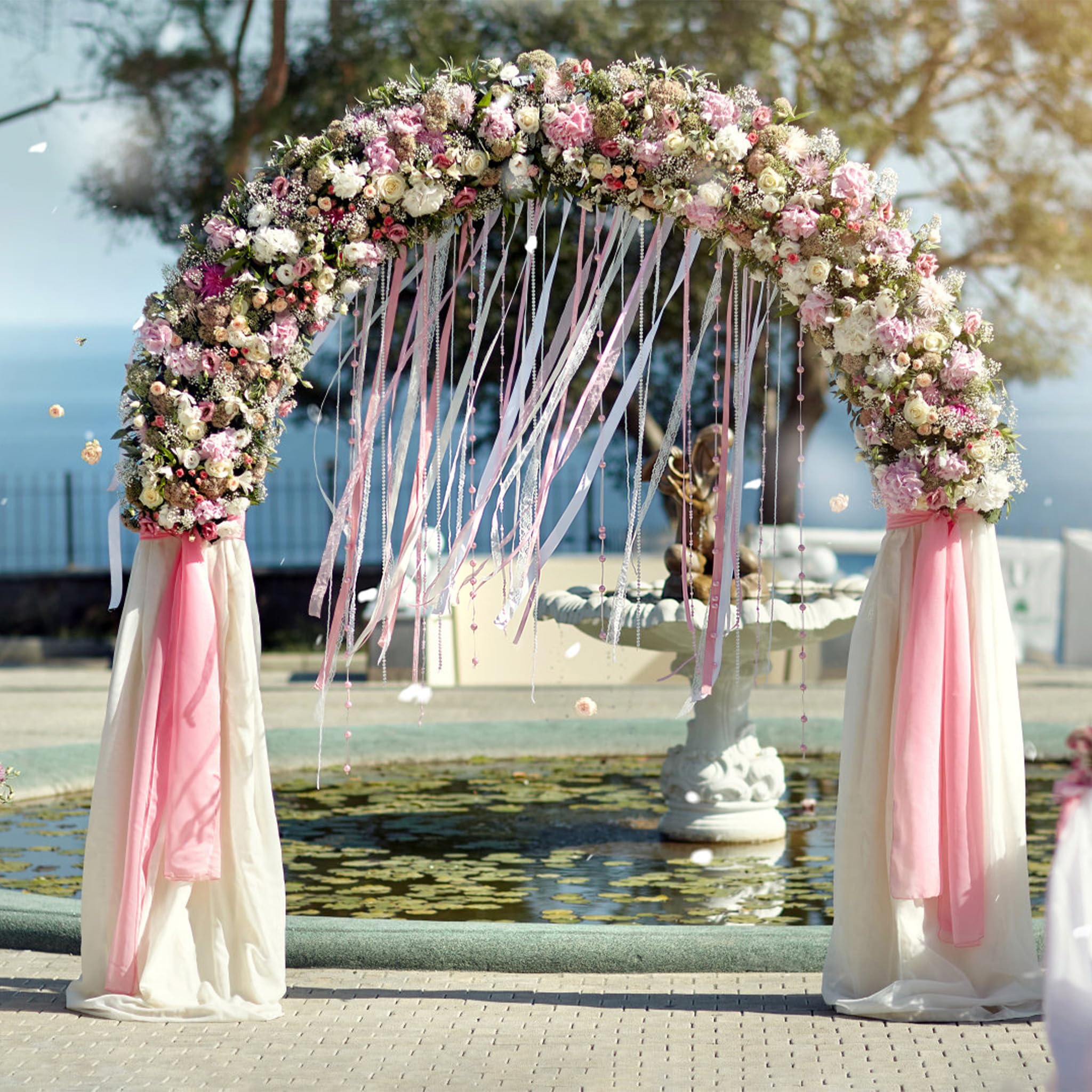Froadp - Arco da giardino per rose in metallo, 192x38x240 cm, arco a portale con rivestimento a polvere in nero, resistente agli agenti atmosferici, supporto per piante rampicanti per giardino