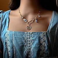 Vista 6 de Collar con dije de corazón de sol para mujer, chapado en oro de 18 quilates, collar con dije de corazón de cadena gruesa, collar de hip hop, collar