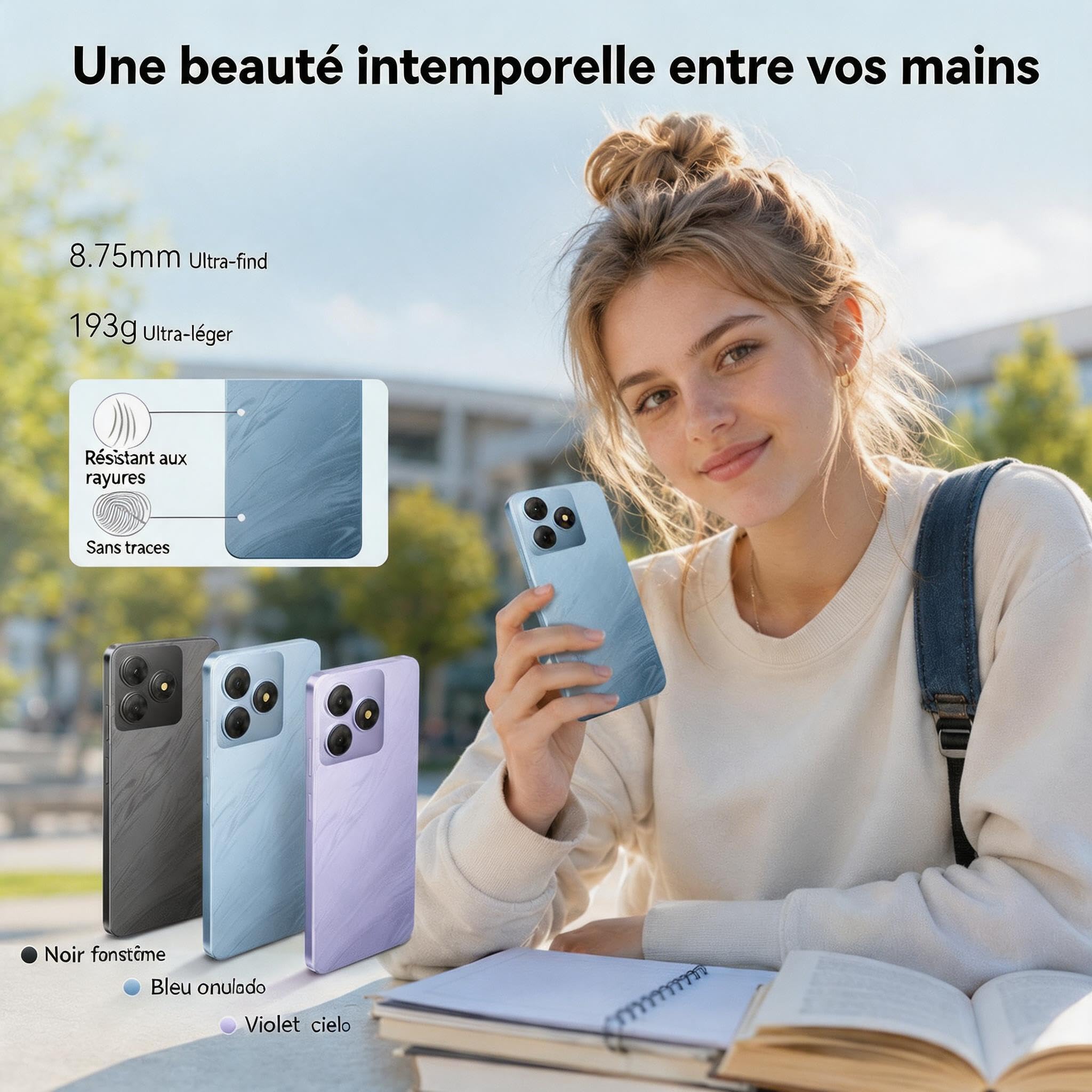 Smartphone Offerta Android, Batteria 5000mAh Telefono Cellulare, Smartphone 6.56 Pollici HD+, 6GB+64GB/TF 2TB Cellulari, Fotocamera 13MP+8MP, Telefoni 4G Dual SIM, Face ID/GPS, Garanzia 3 Anni, Blu