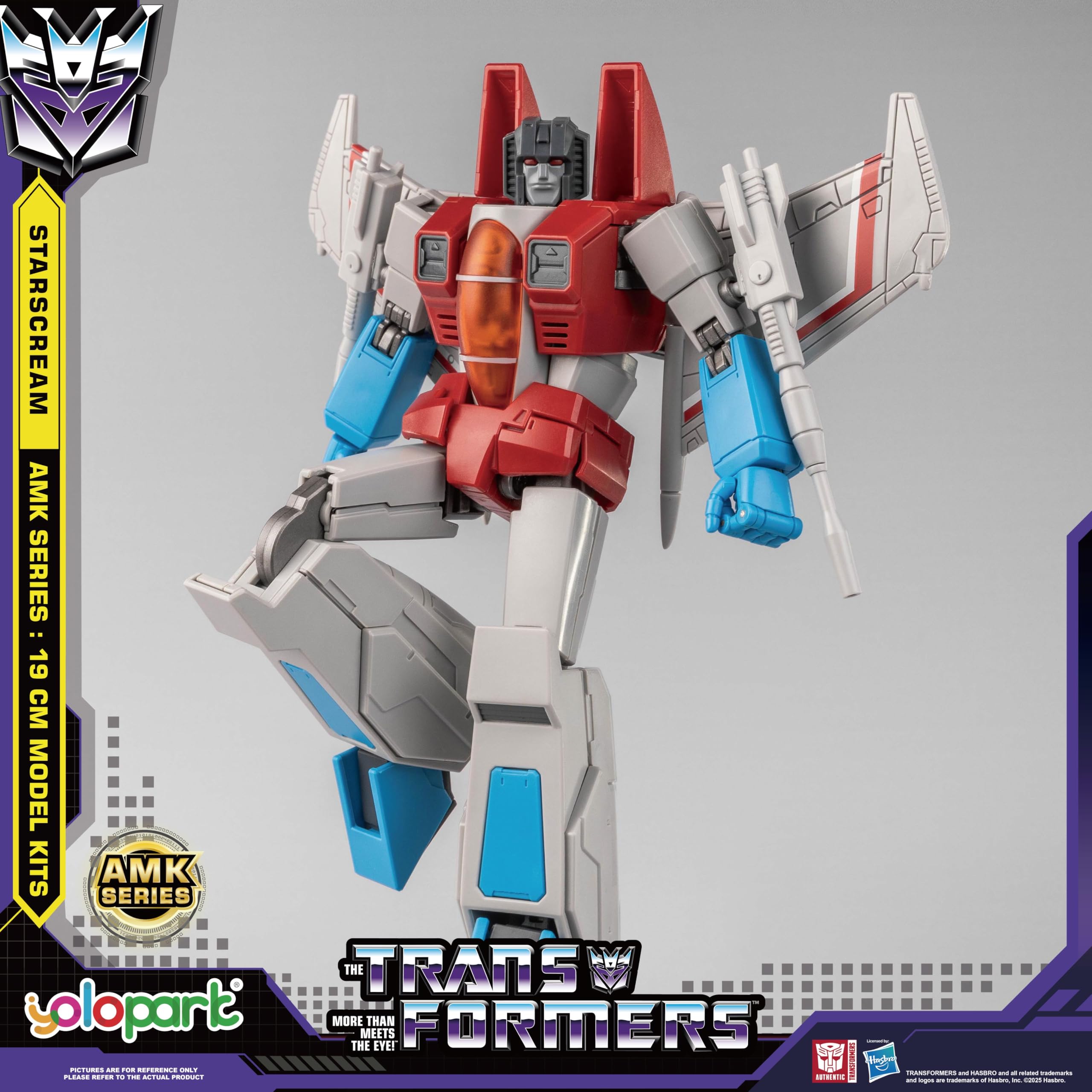YOLOPARK Starscream Transformers Zabawki, seria AMK Transformers G1 Figurki akcji, 19 cm wysoce składane Zabawki z Decepticons dla dorosłych chłopców i dziewczynek, bez możliwości przekształcania