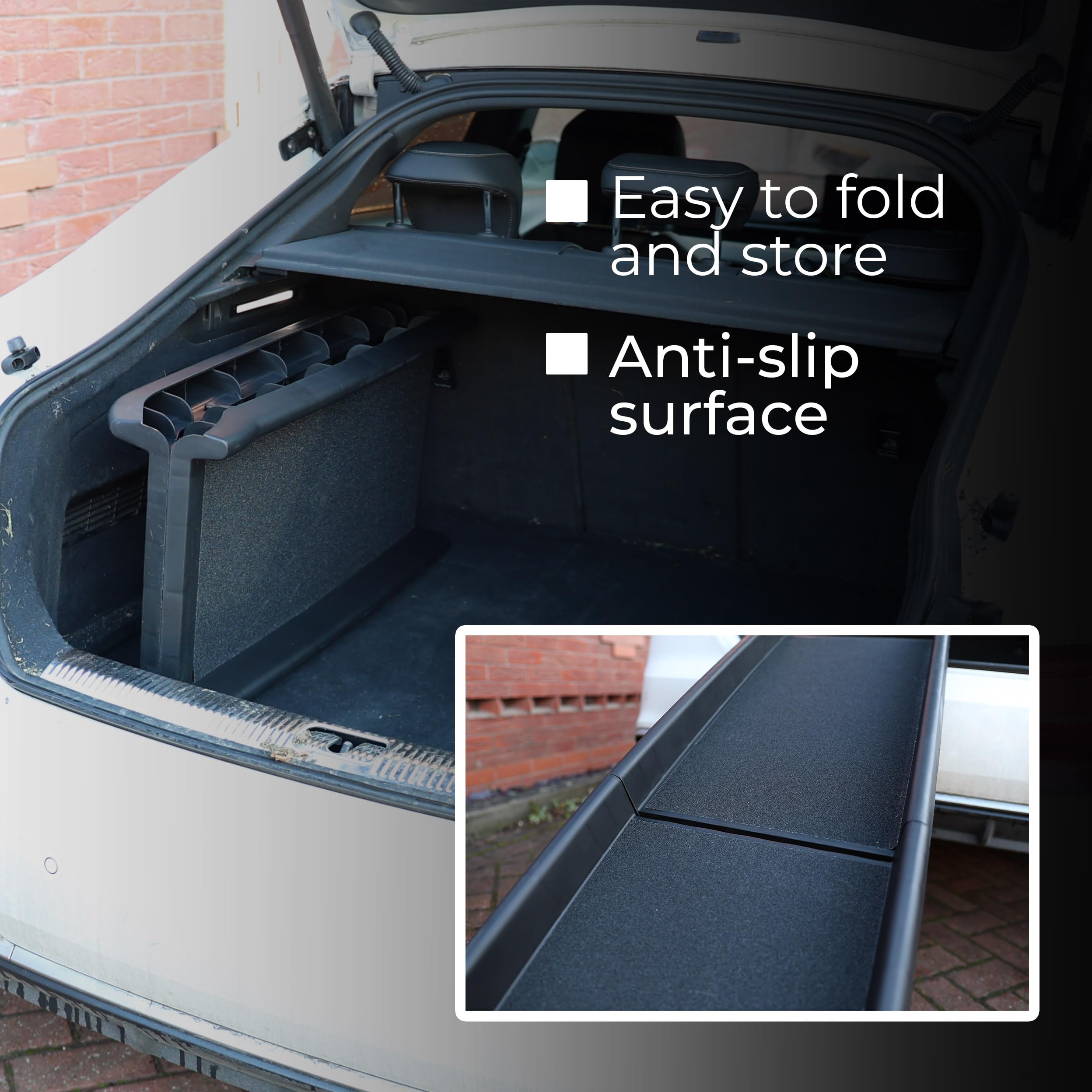 DIVCHI Rampe antidérapante pour Chien Rampes légères et Portables en Plastique Pliable (Noir)