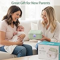 Vista 9 de Chefhandy Calentador de toallitas para bebés, calentador de toallitas y dispensador de toallitas húmedas para bebés con desinfectante de luz UV