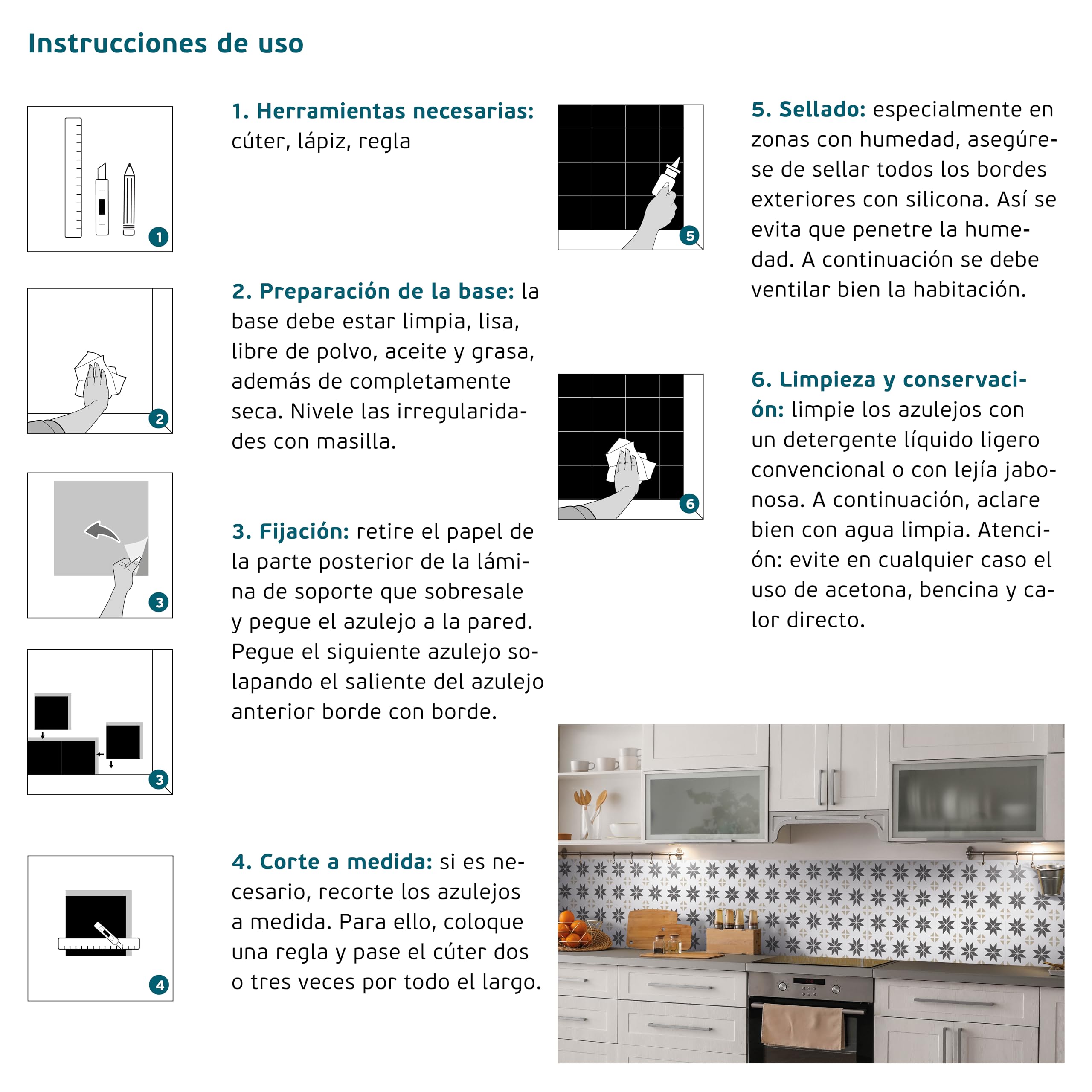 Adhesivos Para Azulejos 15x15 Cm, Beige Brillante, Fácil De Poner Y Quitar Sin Dejar Residuos, 30 Unidades