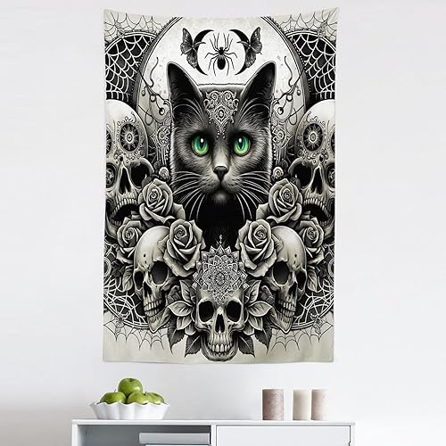 Miniatura 352 de Ambesonne Tapiz gótico, patio con hiedra encantada en la puerta antigua al bosque, colgante de pared ancho para dormitorio, sala de estar, 2-Verde