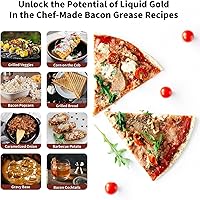 Vista 5 de Olla de Freidora Profunda de Acero Inoxidable 304 de 50oz con Cesta y Colador, Recipiente de Gran Capacidad para Grasa de Tocino para Cocina