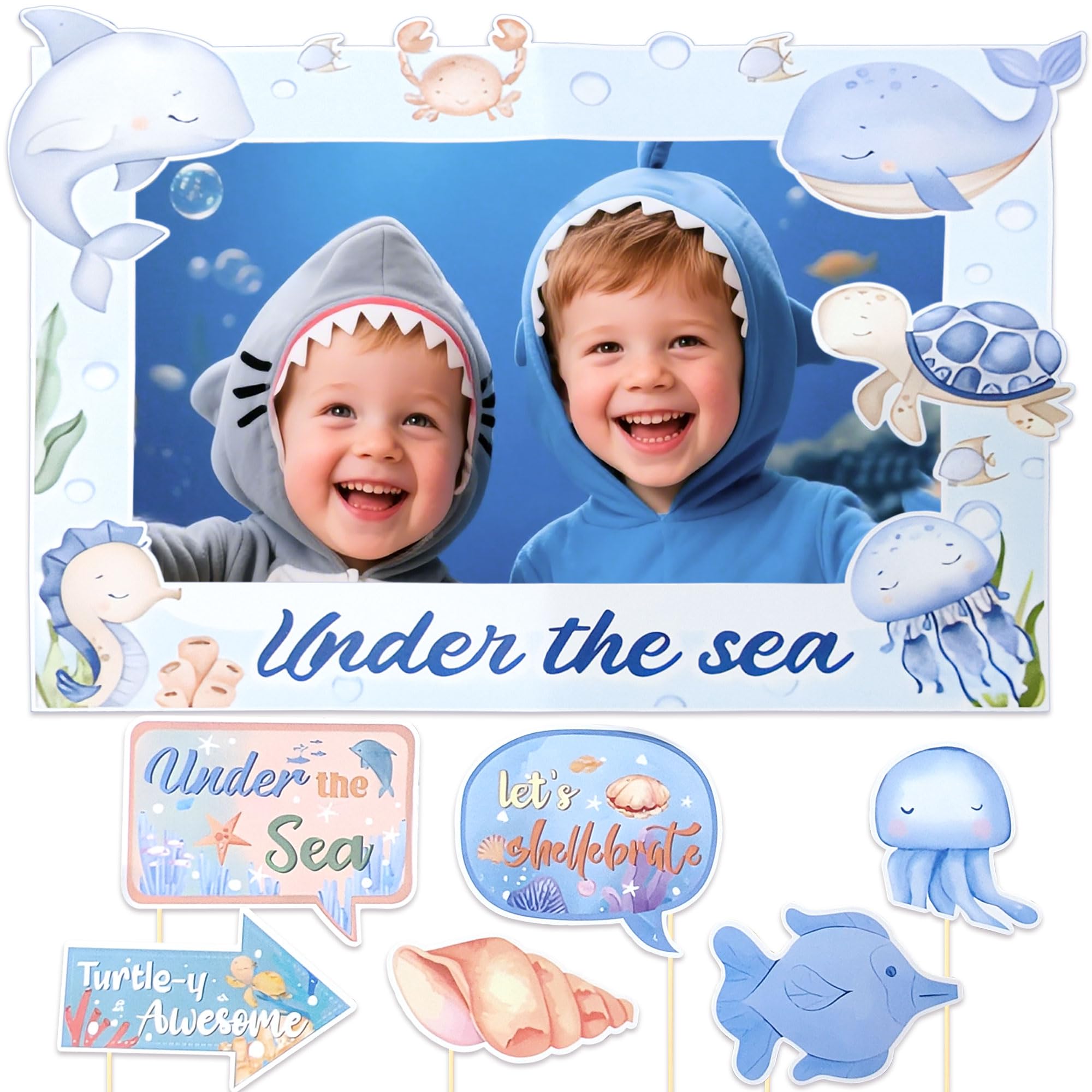 JeVenis Under the Sea Party Decoration Under the Sea Photo Booth Props