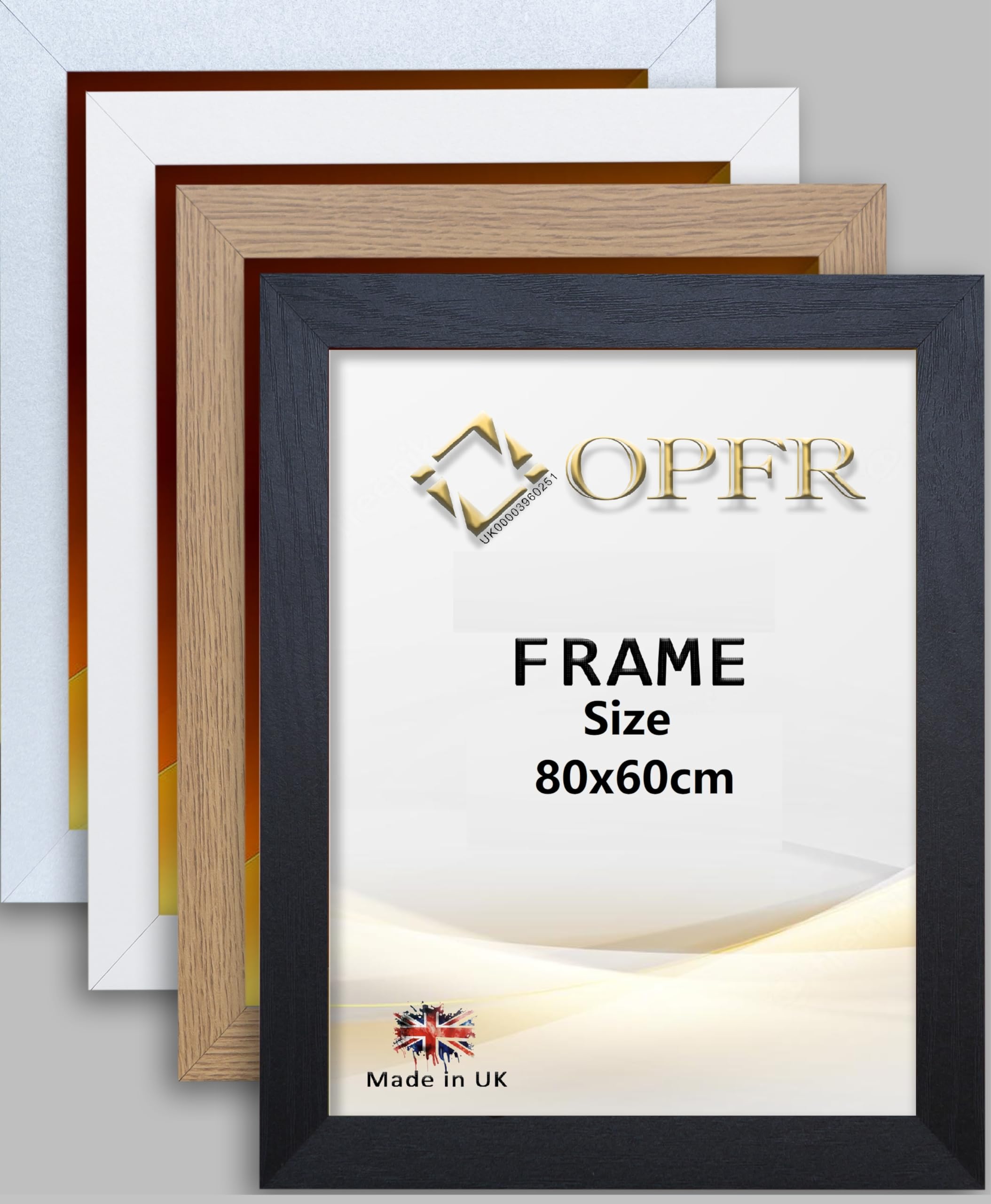 Modern Picture Frame Poster Frame Size, 80x60cm (Black)