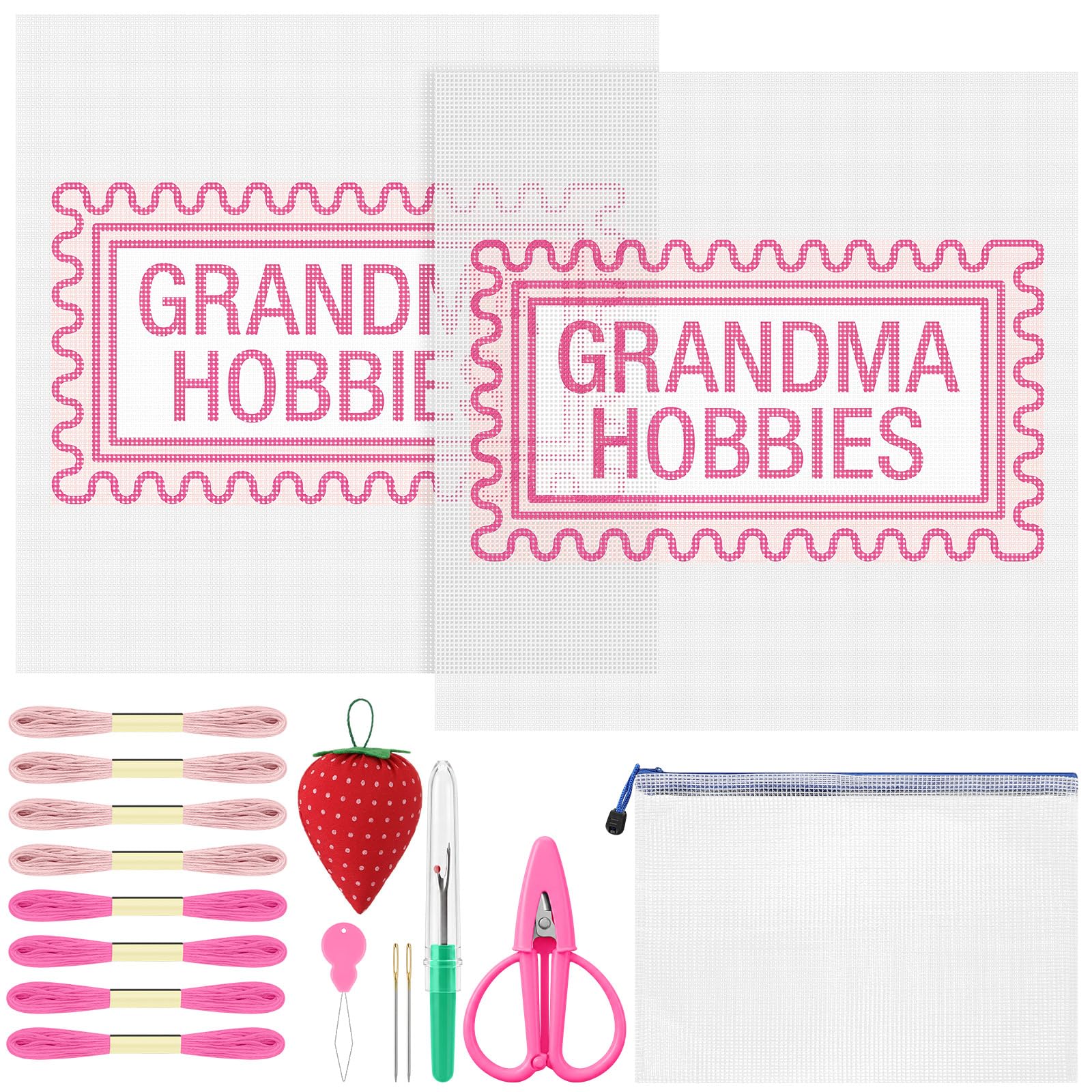XunYee 17 Pcs Grandma Hobbies Needlepoint Kit for Beginners Adults Starters