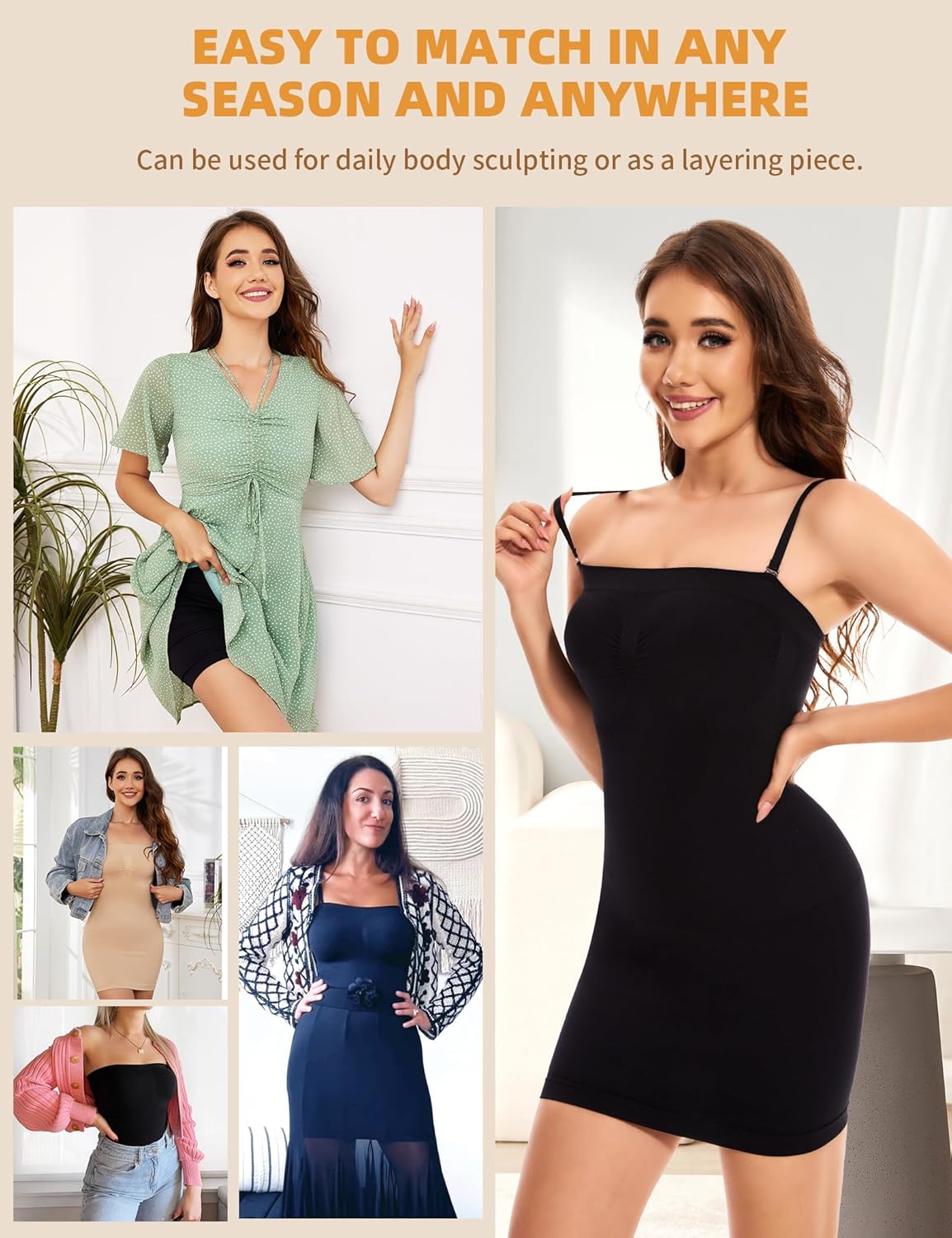 SLIMBELLE Women’s Strapless Shapewear Slip Tummy Control Dress Slip Seamless Full Body Shaper for Under Dresses - Image 5