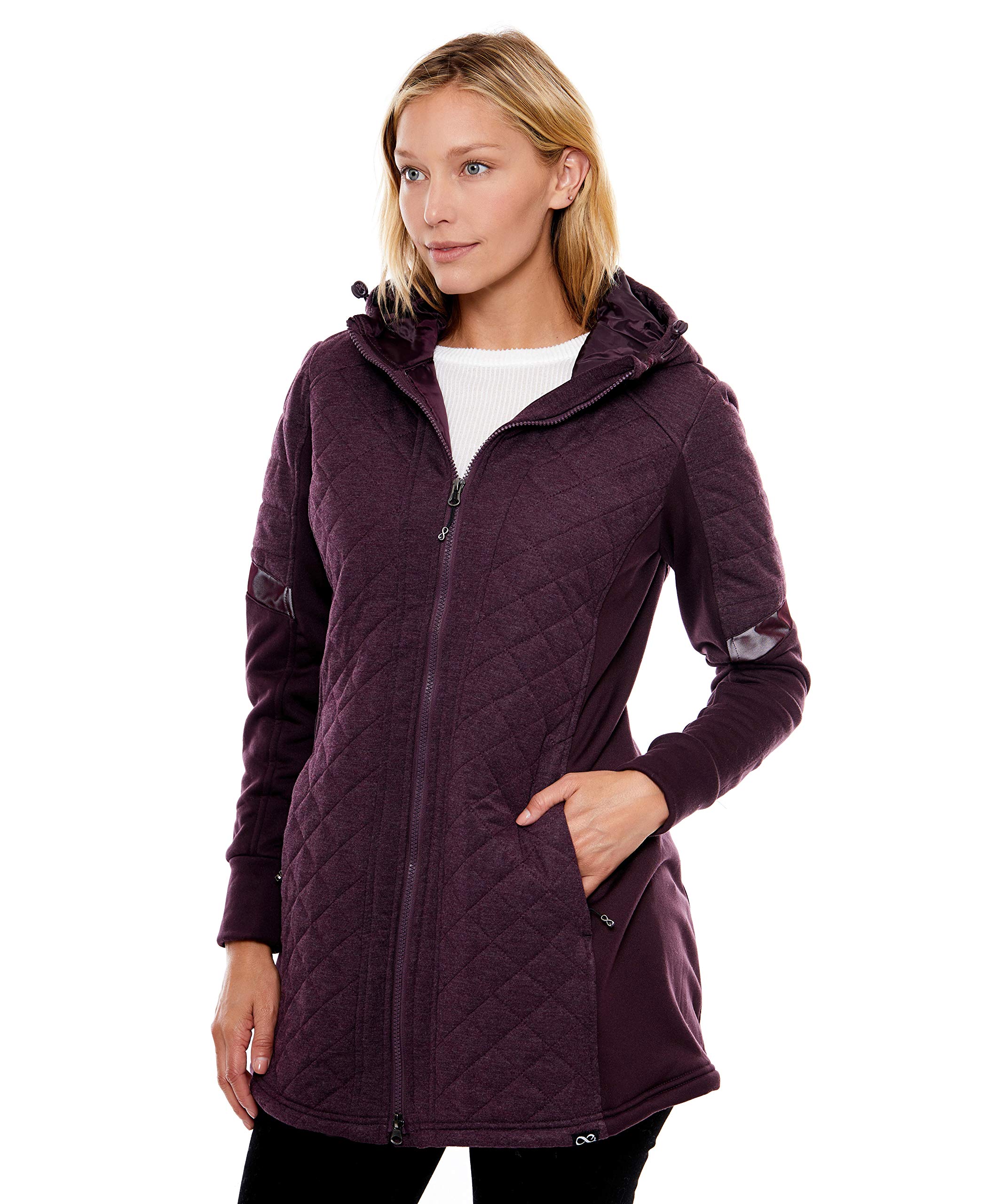 BE BOUNDLESS Women's Water-Resistant Break Trail Diamond Quilted Hooded Parka