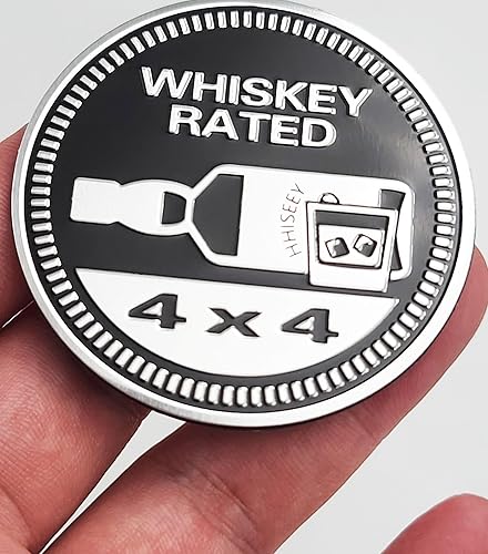 1 emblema de metal 3D con clasificación de whisky de 4 x 4, compatible con vehículos Jeep Wrangler, camiones, SUV (clasificación para whisky)