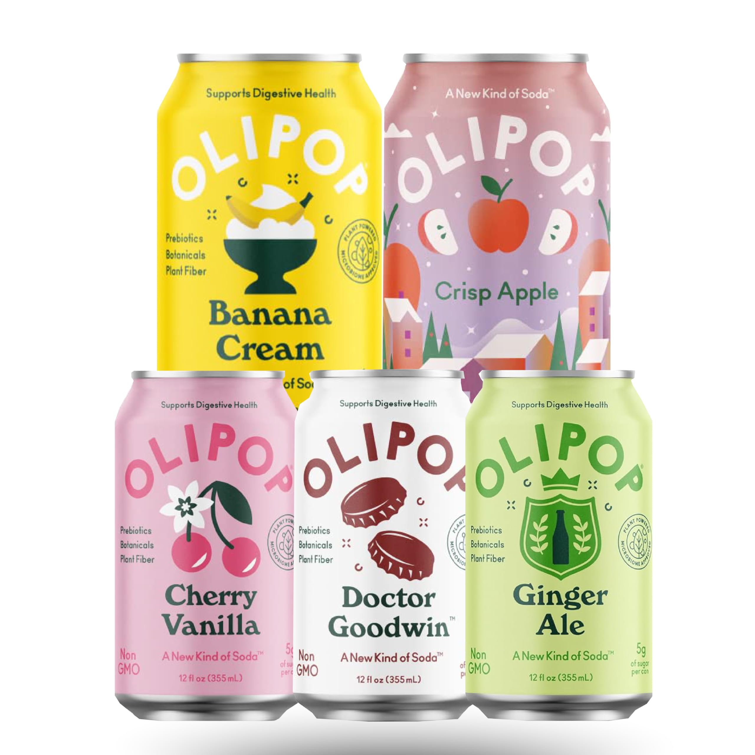 Prebiotic Soda Crisp Apple, Banana Cream, Cherry Vanilla, Doctor Goodwin, Ginger Ale, Prebiotic Soft Drinks, Supports Digestive Health & Gut Health,