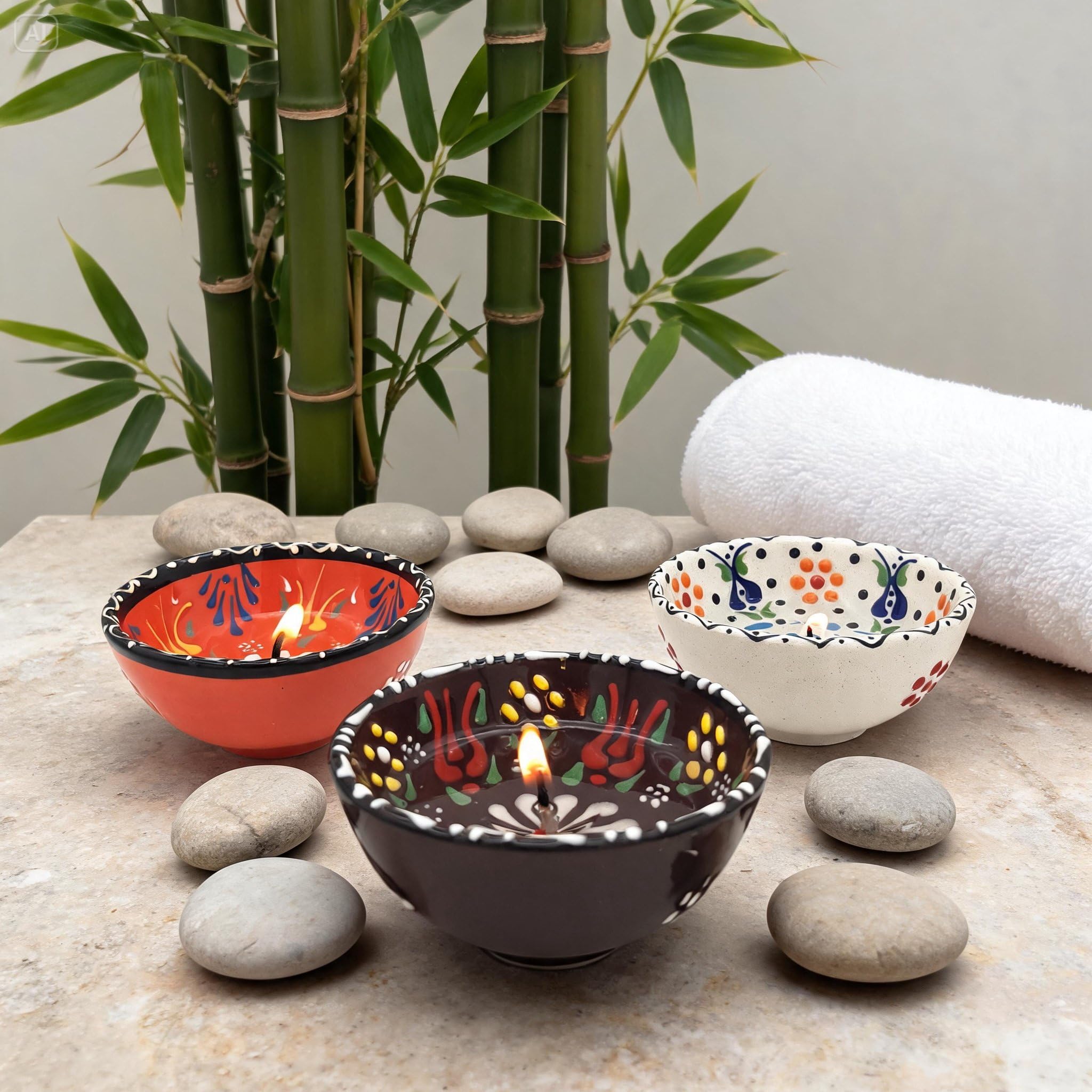 bomboniere matrimonio, candela in gel in ciotole di ceramica di battesimo, vetro anni ragazzo, comunione, cresima,piccolo regalo colore: bianco (4, 20-50-100-150 pezzi disponibili nella)