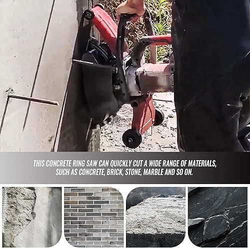 Miniatura 6 de YHK Sierra de anillo de hormigón de 16 pulgadas, máquina de corte de sierra de hormigón eléctrica toroidal de 3200 W, sistema de corte húmedo,