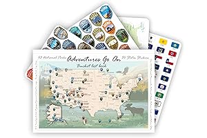Adventures Go On 2024: Explore National Parks of the United States with Included Stickers