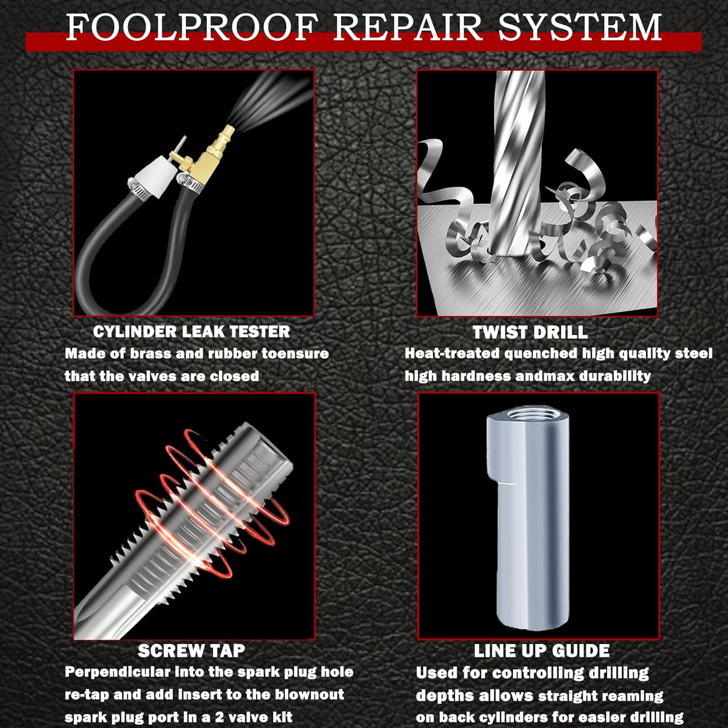 38900 Two Valve Tool Kit, Compatible with Ford Years 1996 to 2003, Spark Plug Thread Repair Kit with 10*M14-1.25 Inserts, Used on 4.6L, 5.4L and 6.8 V-10 Two Valve Engines