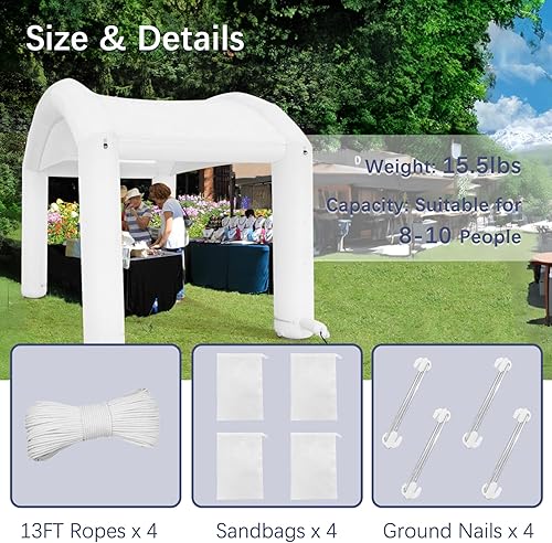 Miniatura 4 de Tienda de campaña con toldo de 13 x 10 pies para fiestas, fácil sombra al aire libre, tienda de campaña inflable grande, plegable, para eventos,