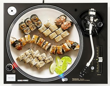 DJ Wasabi Sushi Plate #2 Scratch Pad 1200 Vinyl Memorabilia 12" inch Slip Mat Turntable Slipmat DJ Platter Pad x1