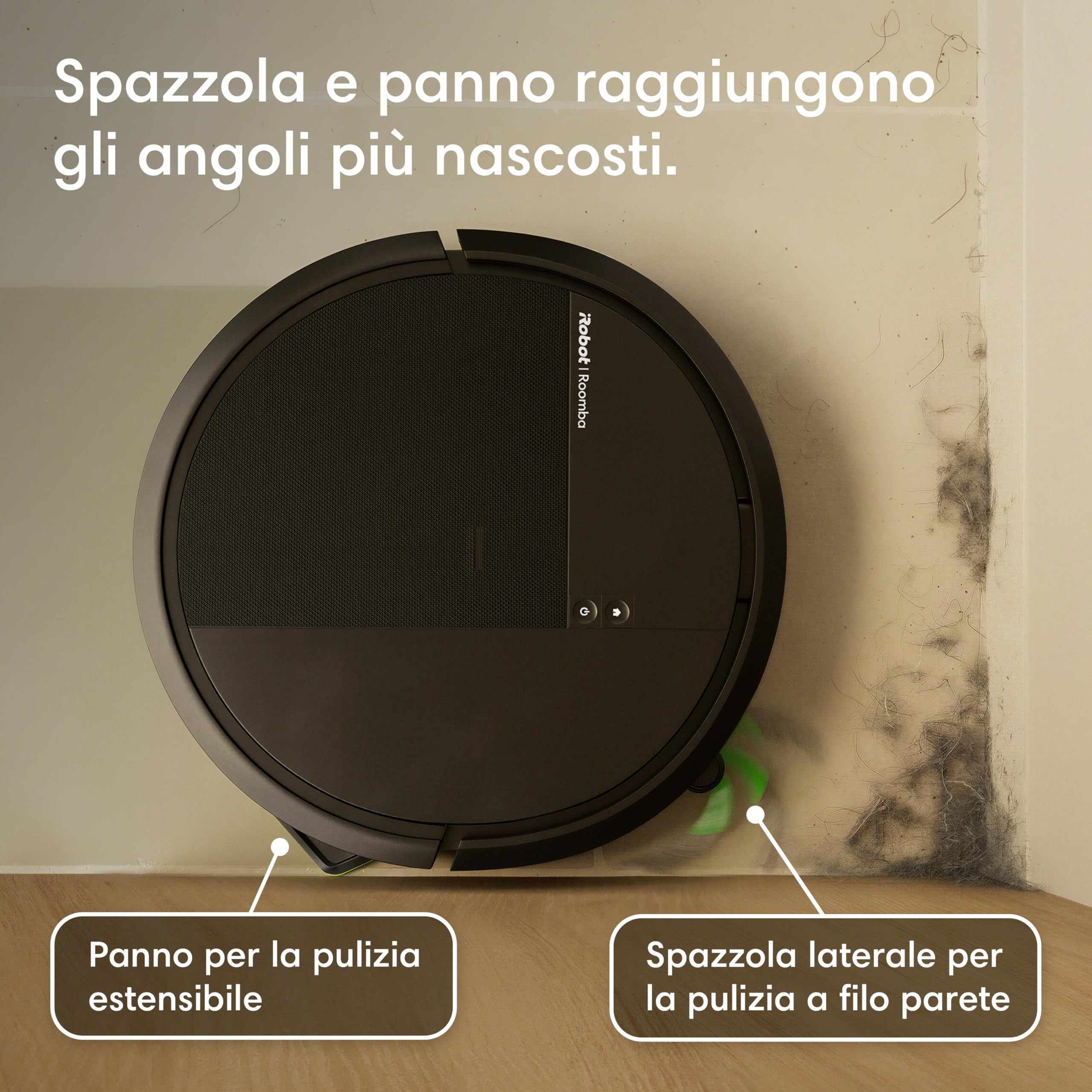 iRobot Roomba® 115 Combo Robot Aspirapolvere Lavapavimenti con AutoEmpty™ Dock, 15.000 Pa, SmartScrub™, Mappatura ClearView™ LiDAR, Aspirazione e Lavaggio 2 in 1, Nero