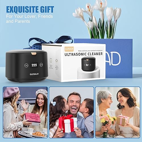 Miniatura 7 de Limpiador ultrasónico para retenedor, limpiador ultrasónico profesional de joyas de 30 W, temporizador de pantalla digital para dentaduras,