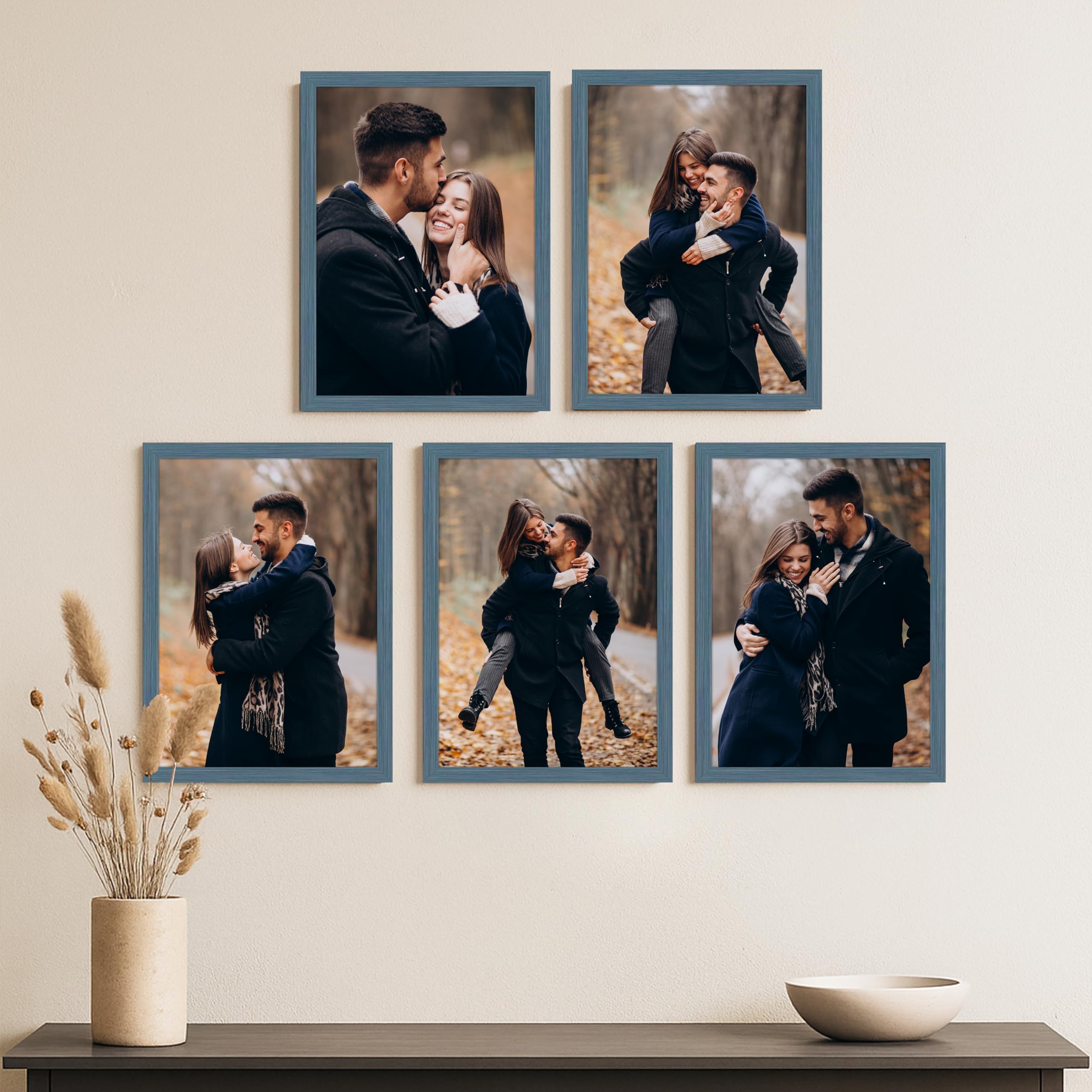 Art Street A4 Size Photo Frame For Wall Set of 5 Blue Picture Frame For Home and Office Decoration, Size -8x12 Inches