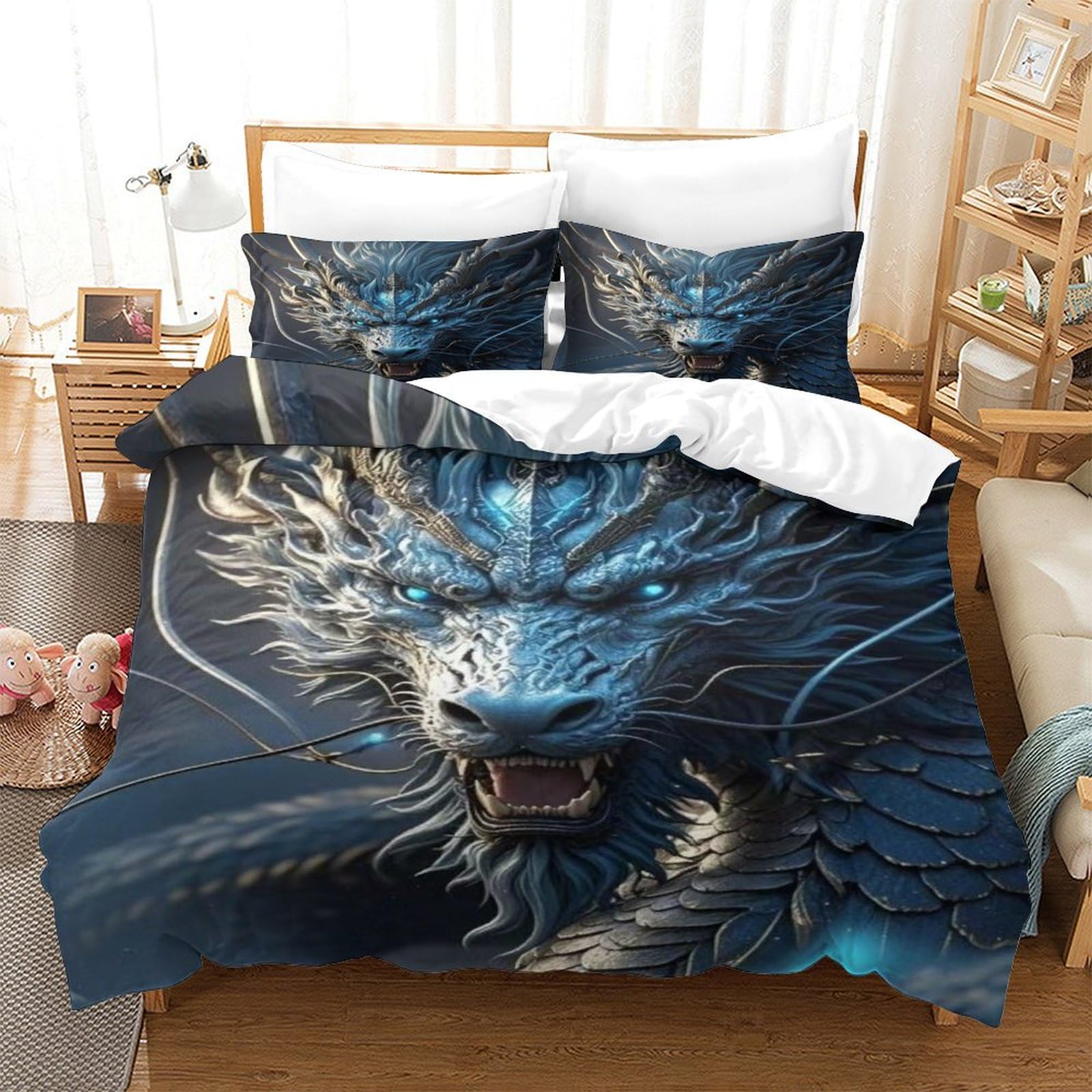 Linge De Lit hypoallergénique Dragon King housse de couette 220x240