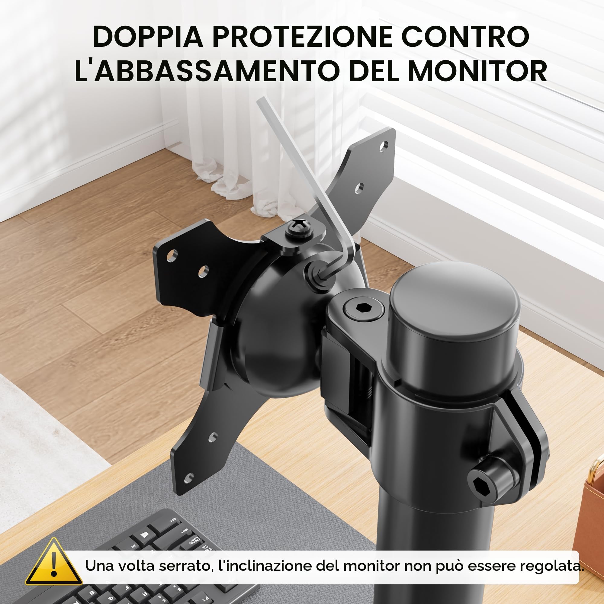 BONTEC Supporto Doppio Schermo Verticale, Braccio Doppio 13-34 Pollici Fino a 10 kg, Regolabile, Gestione Cavi, Supporto da Scrivania Robusto, Compatibile VESA 75x75 e 100x100, Supporto PC Ergonomico