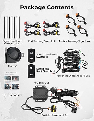 Miniatura 7 de KEMIMOTO Kit de señal de giro UTV con bocina 110D, precableado, parpadeo UTV Plug and Play con interruptor basculante, luz de peligro, kit universal
