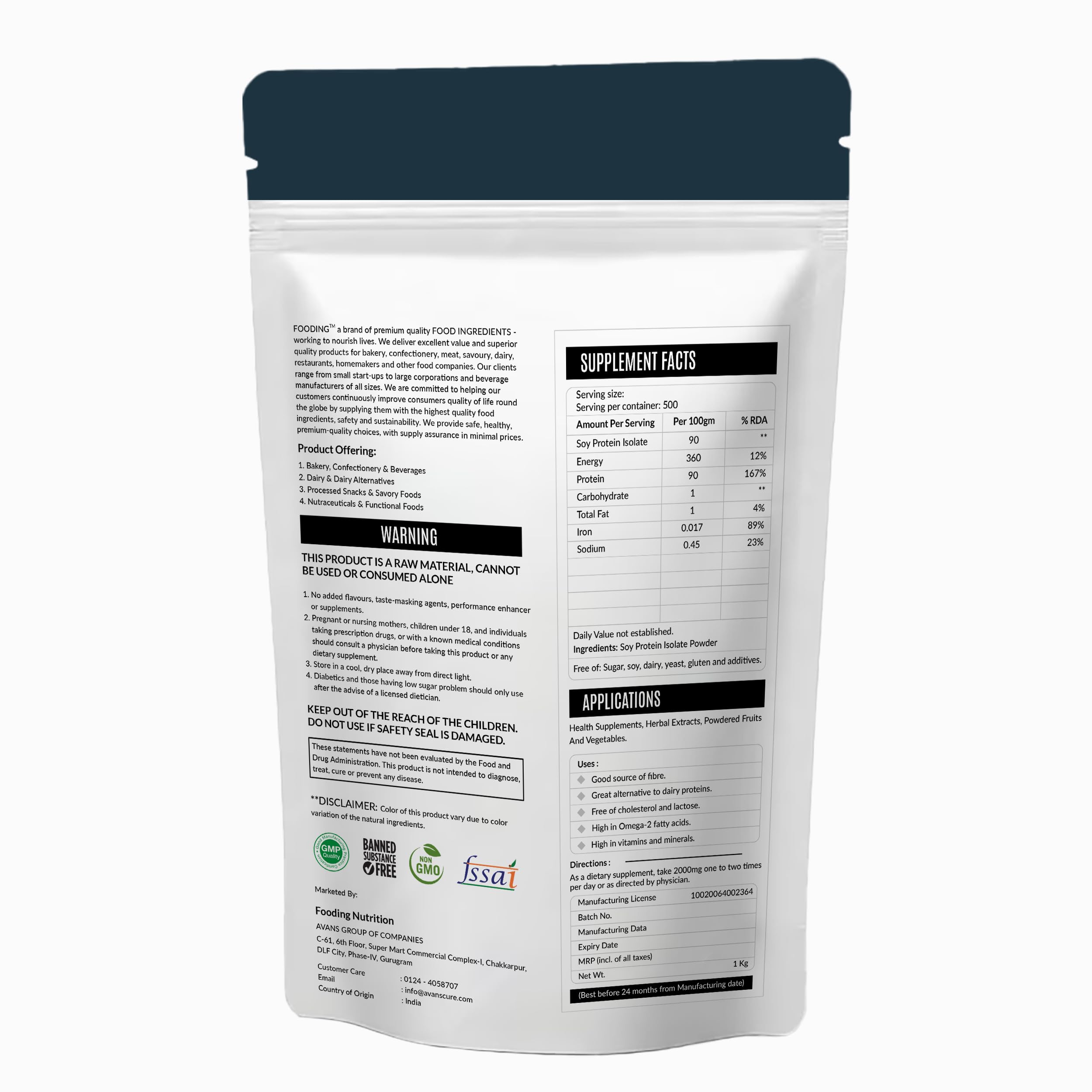 Soy Protein Isolate 90% Powder 1kg | High Protein Vegan & Plant-Based Supplement for Muscle Growth, Recovery & Lean Nutrition | Unflavoured Non-GMO Formula — Amazon image 2