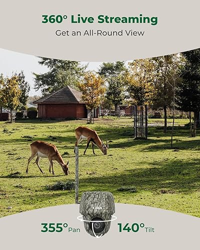 Miniatura 4 de KEEN Cámara celular inalámbrica para exteriores, 3G4G LTE, cámara de juego con energía solar con inclinación panorámica de 360, visión nocturna 2K,