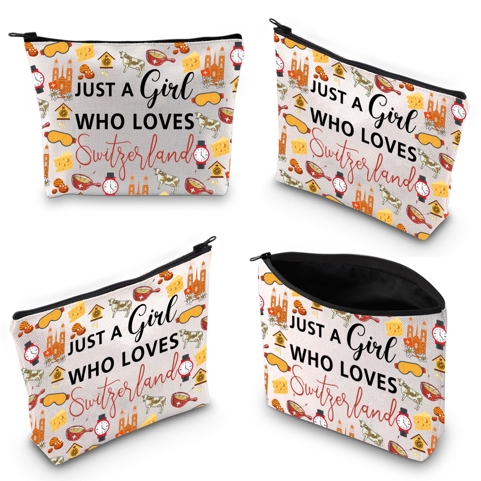 Switzerland Cosmetic Makeup Bag Switzerland Travel Vacation Gift Switzerland Souvenir Gift for Girl Switzerland Travel Bag (Switzerland 1UK) - Image 3