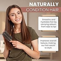 Vista 3 de SHASH Smooth 100% Boar Bristle Body Brush - Made in Germany Gently Exfoliates Skin for a Softer, Smoother Complexion Promotes Circulation for a