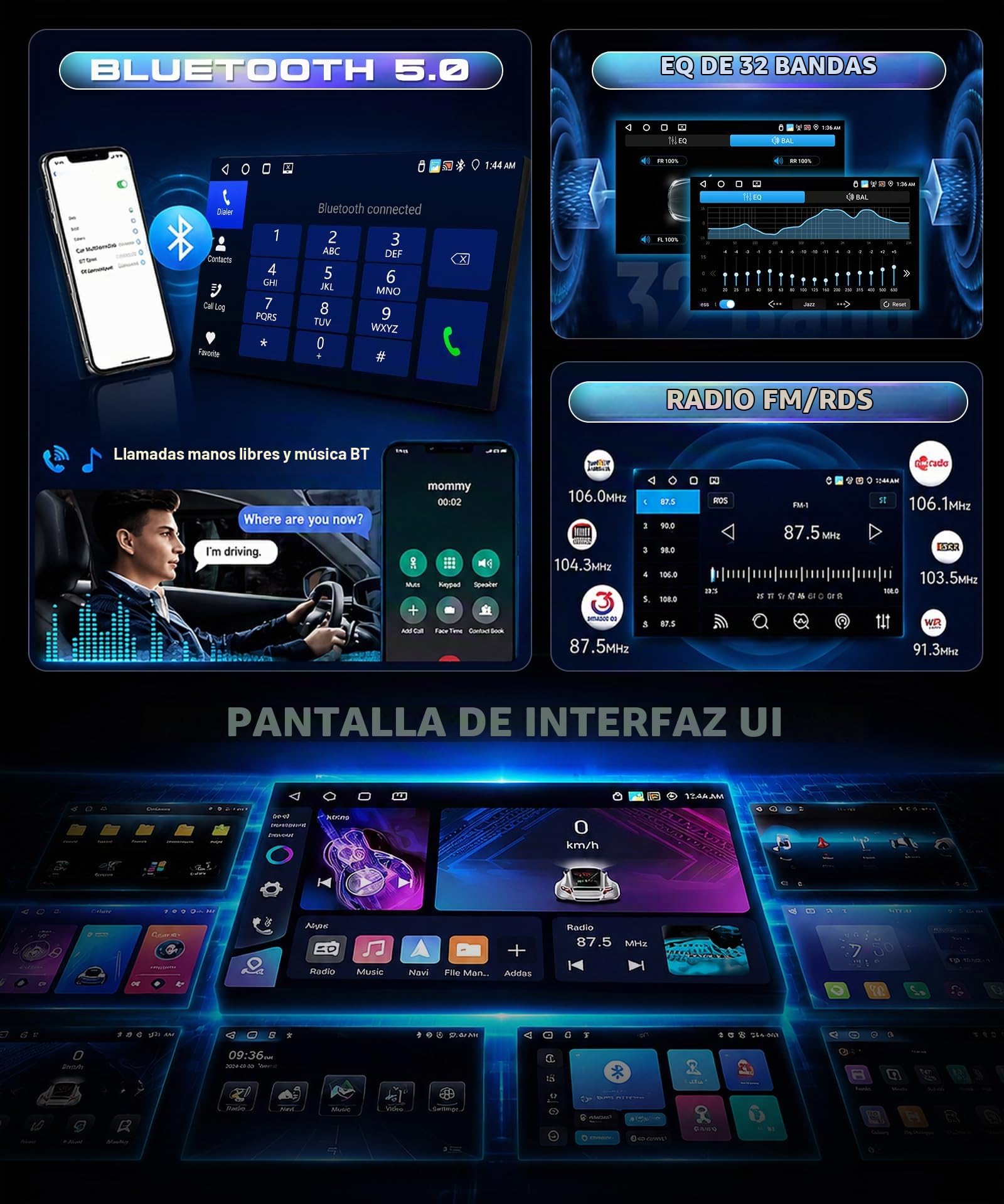 Radio de Coche para Fiat Punto/Grande Punto 2005-2009 y Linea 2007-2011, Autorradio 4+64 GB Android Auto y Carpaly, Bluetooth 5.0, Pantalla IPS de 7", 5G WiFi GPS FM RDS DSP Ecualizador +cámara