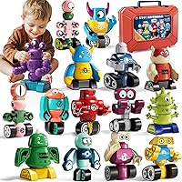 Vista 1 de Magnets Robot Building Toys for Kids Ages 3-5 4-8 - 106 PCS Monsters Toys Robot Stacking Building Blocks Set with Storage Box, Creative Learning