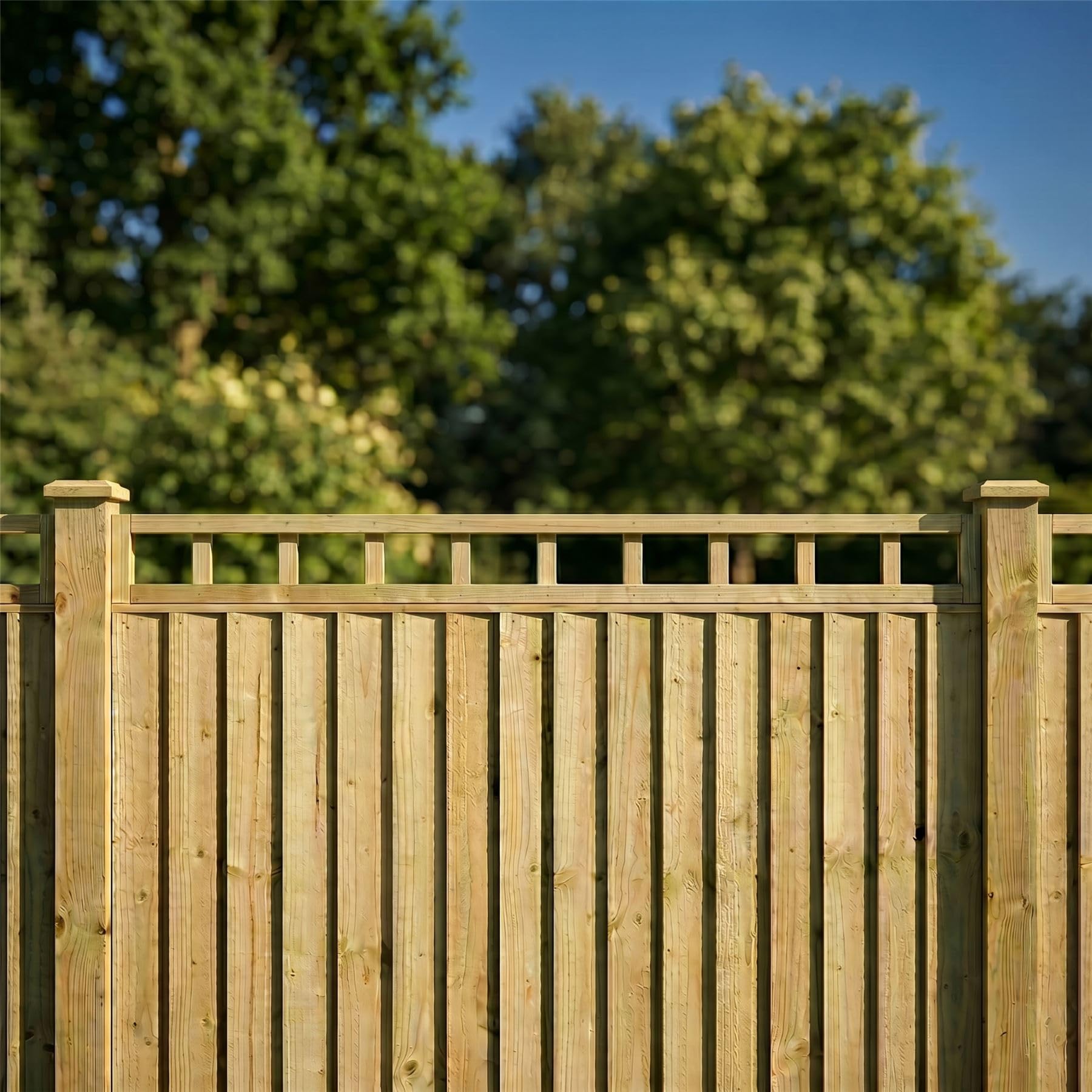 Premier Garden Supplies Pressure Treated (Tanalised) Standard Square Flat Top, 6Ft X 0.5Ft Wooden Fence Panel Trellis Topper, Privacy Extender For Garden Fencing | Decorative Boundary Wall Lattice Extension (Wide: 182.8Cm X High: 15.5Cm)