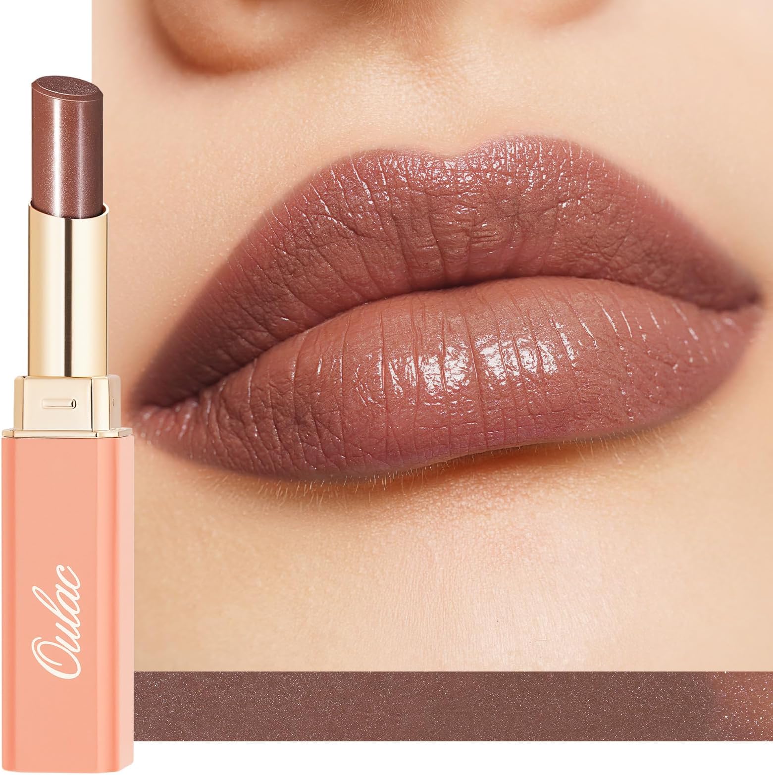 Chocolate Brown Lipstick - Moisture Shine Hydrating Lipstick & Tinted Lip Balm for Dry Lips, Medium Coverage Lip Colour | Juicy Look, Glossy Finish, Vegan, Cruelty-Free, Modern Love (03)
