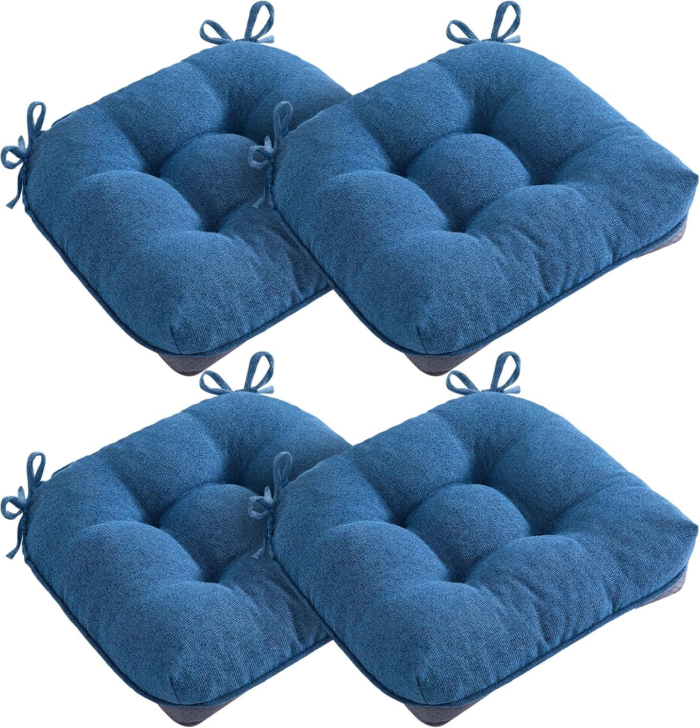 Set of 4 Dining Chair Cushions - Thick Foam, Non-Slip for Kitchen