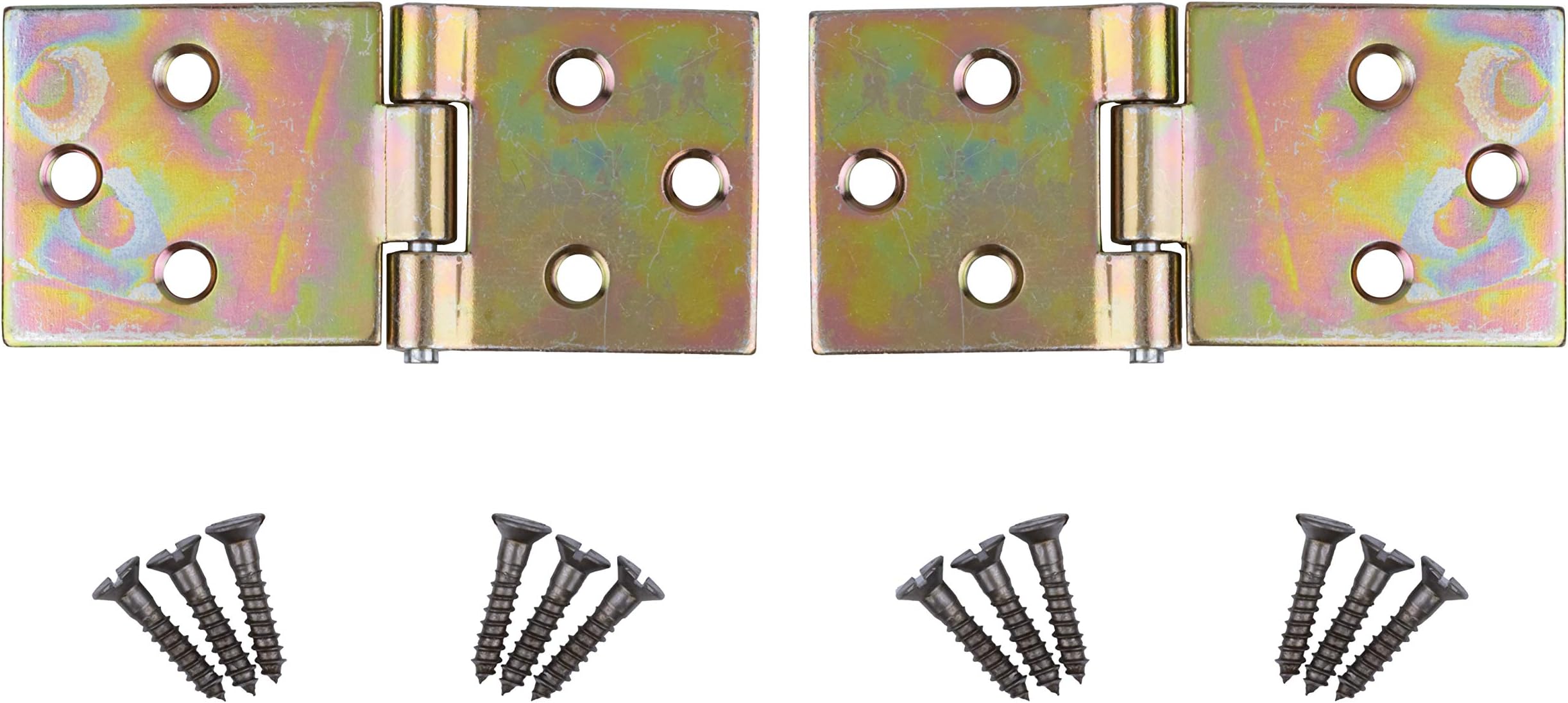 HS-1 Zinc Plated Steel Drop Leaf Table Hinge - 2 Pc/Pack + Free Bonus (Skeleton Key Badge) (1)