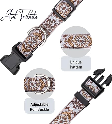 Miniatura 6 de Collares para perros pequeños, medianos y grandes - Patrones femeninos y masculinos en collares duraderos, ajustables, fuertes y duraderos, hebilla