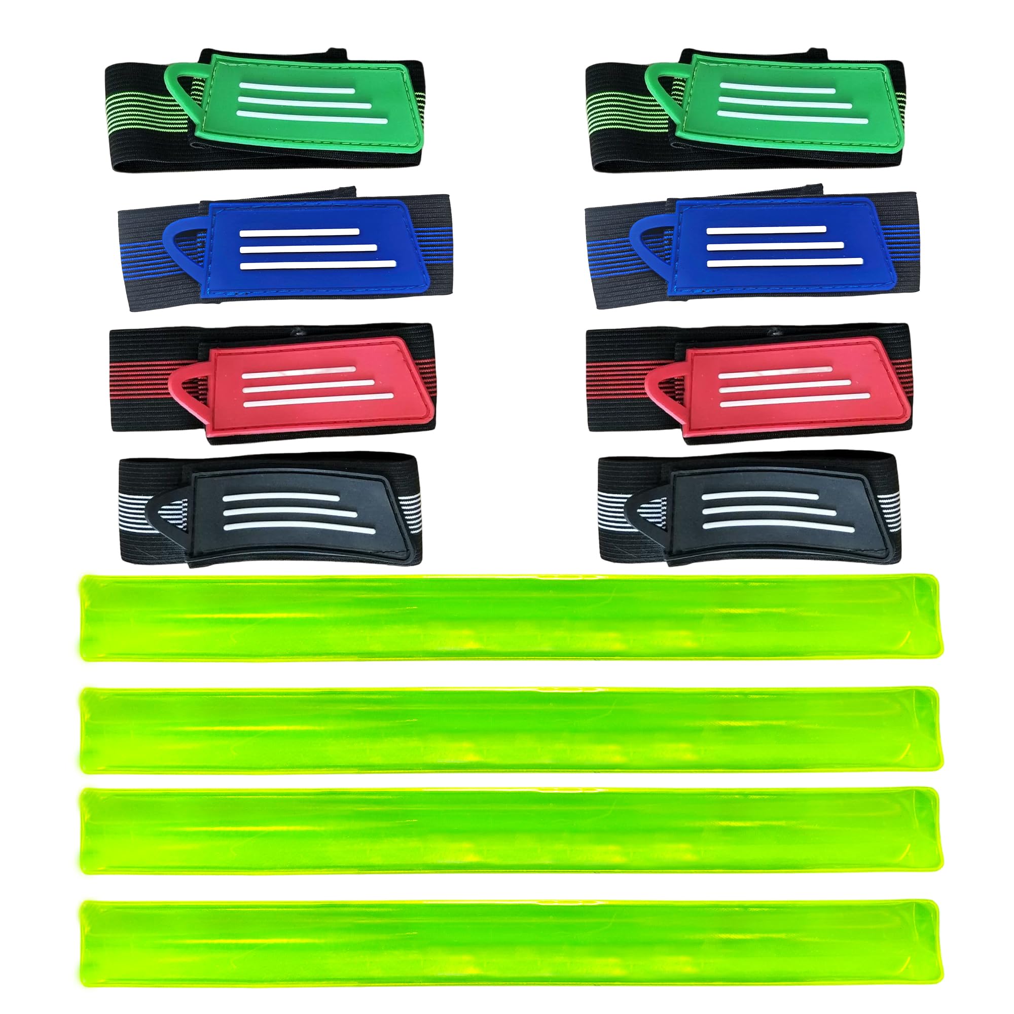 KUAJTUN 12PCS Trouser Clips Cycling Kit, 8 Elastic Bike Clips for Trousers and 4 Reflective Bicycles Clip Pant Straps, Adjustable Cycle Clips Trouser Bands for Women Men Running or Night Cycling