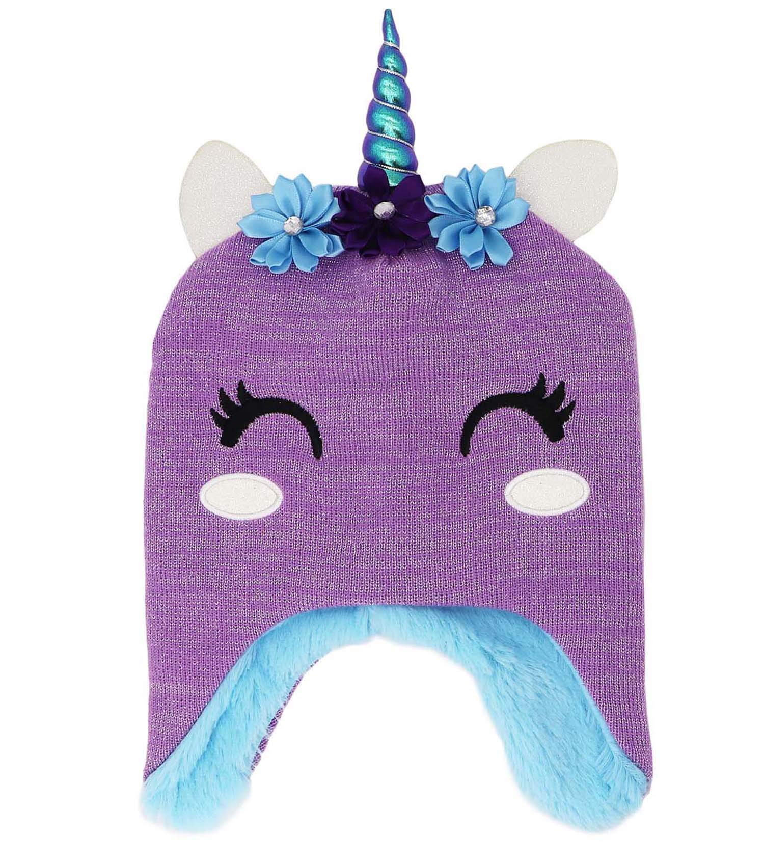Ensemble Bonnet Et Gants Enfants En Tricot Doux Motif Licorne – Taille 3-5 Ans, Chaud Et élastique (100% Polyester)