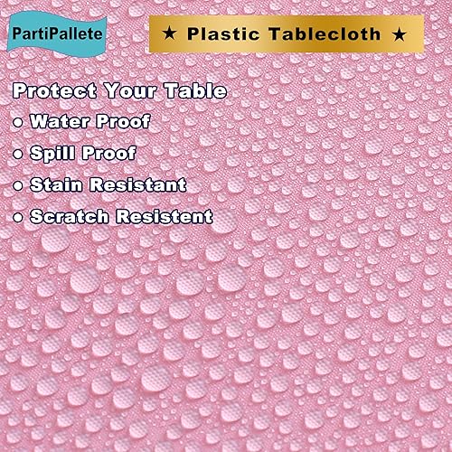 Miniatura 4 de Paquete de 3 manteles de plástico de alta calidad desechables de 54 x 108 pulgadas, manteles rectangulares de PEVA para fiestas, cumpleaños, bodas,