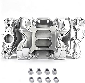 7501 52026 Dual Plane Air-Gap Intake Manifold for SBC V8 Polishing