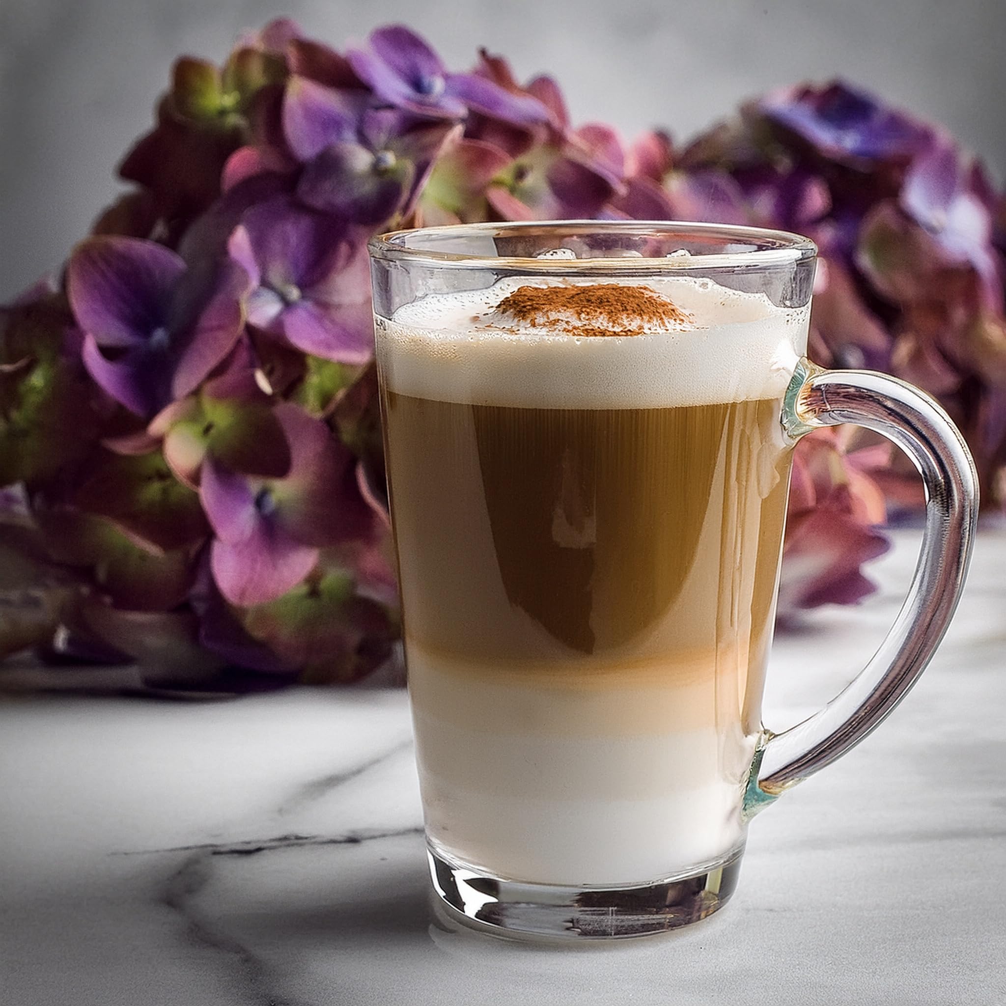 Glasmark Krosno Latte Macchiato Set di 6 bicchieri da tè con manico, bicchieri da dessert per acqua, caffè e vin brulé, 6 x 300 ml