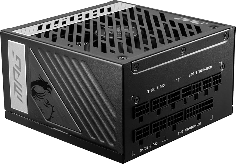 MPG A1000G PCIE 5 & ATX 3.0 Gaming Power Supply - Full Modular - 80 Plus Gold Certified 1000W - 100% Japanese 105°C Capacitors - Compact Size - ATX PSU