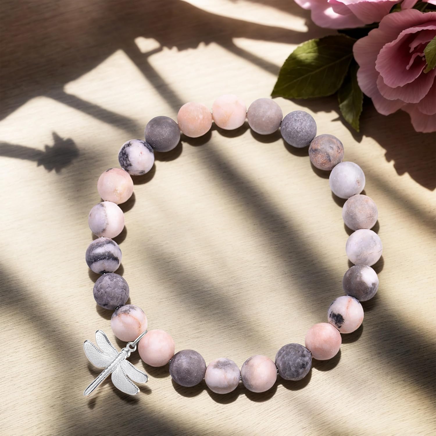 72ore Dragonfly Bracelet for Women Dragonfly Gifts Dragonfly Jewelry for Women Trendy Inspirational Gifts Bracelets for Women Healing Natural Stone Bracelets Jewelry Gifts - Image 5